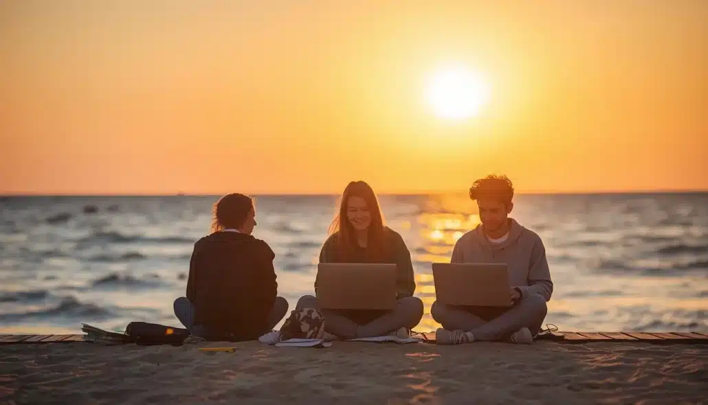 barcelona-playa-barceloneta-estudiantes